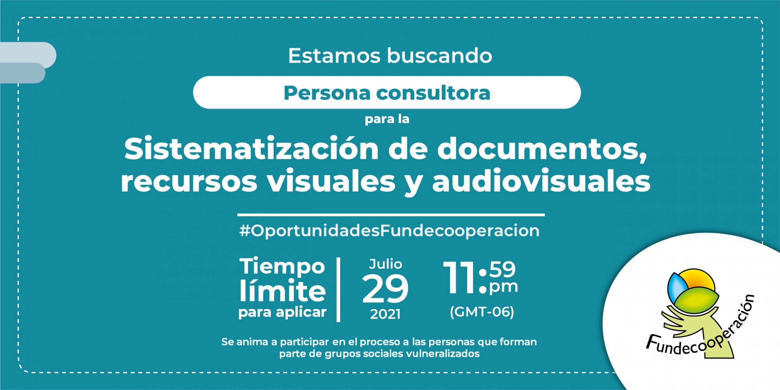 Estamos buscando una persona consultora experta en la sistematización de documentos y recursos visuales y audiovisuales.